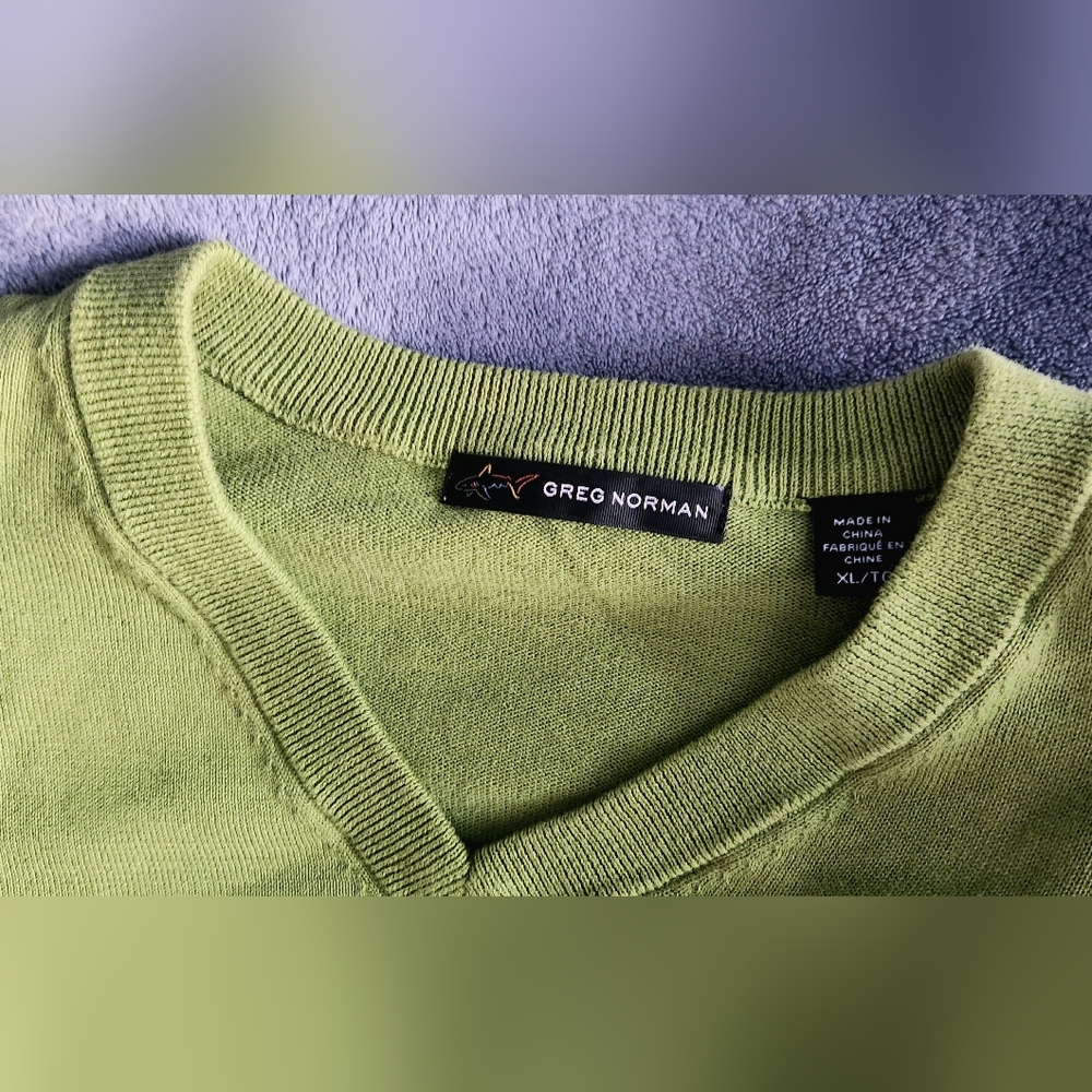 Greg Norman Lime Green V Neck